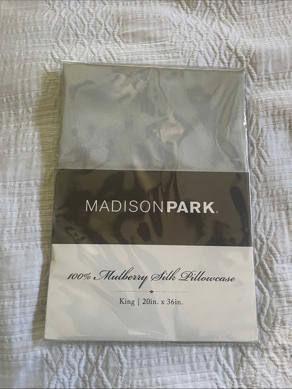 Madison Park Silver Mulberry Silk Pillowcase - King